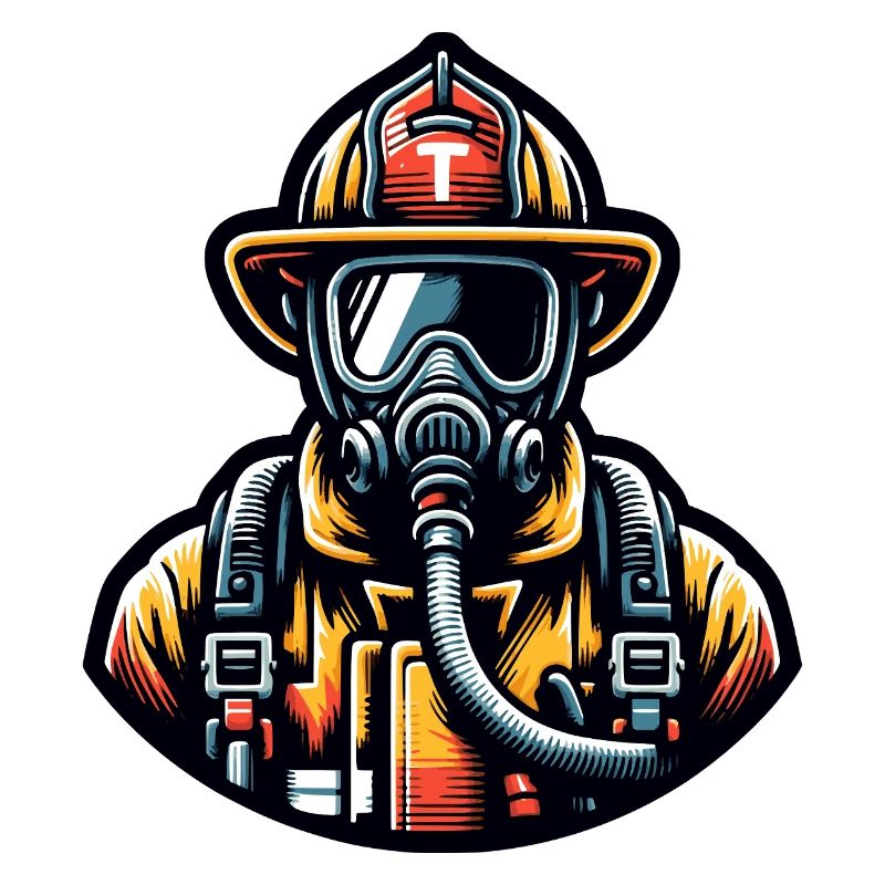Heroic firefighter in action