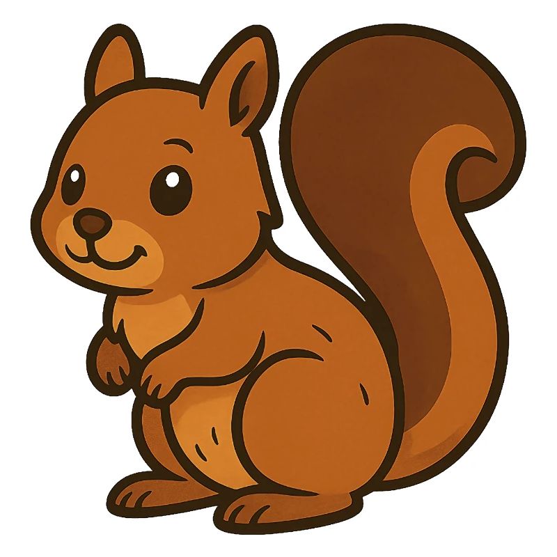 Écureuil de dessin animé mignon - Ami de la forêt assorti