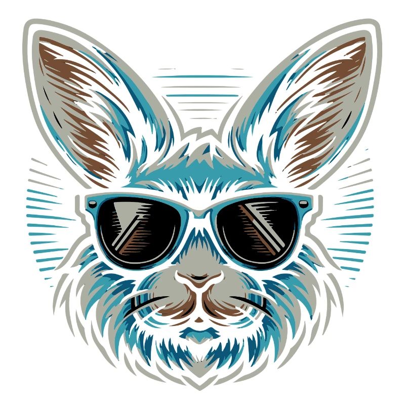 Hase mit Sonnenbrille Neon Stil