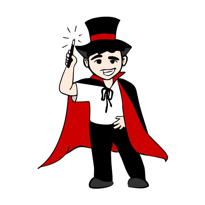 magicien drôle avec baguette