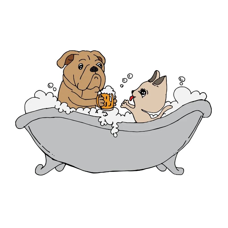 Chien baigne dans la bière
