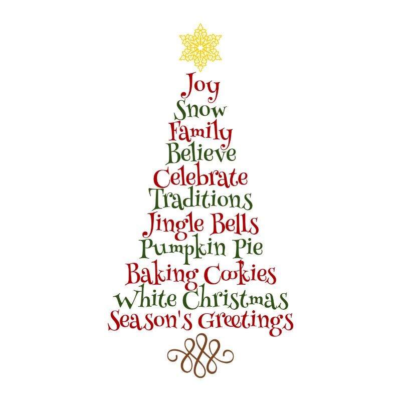 Mots de l'arbre de Noël cadeau anglais star Xmas