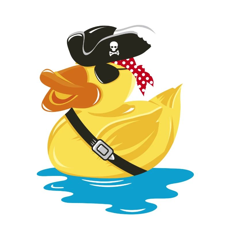 Pirate Rubber Duck with a pirate hat and eye patch