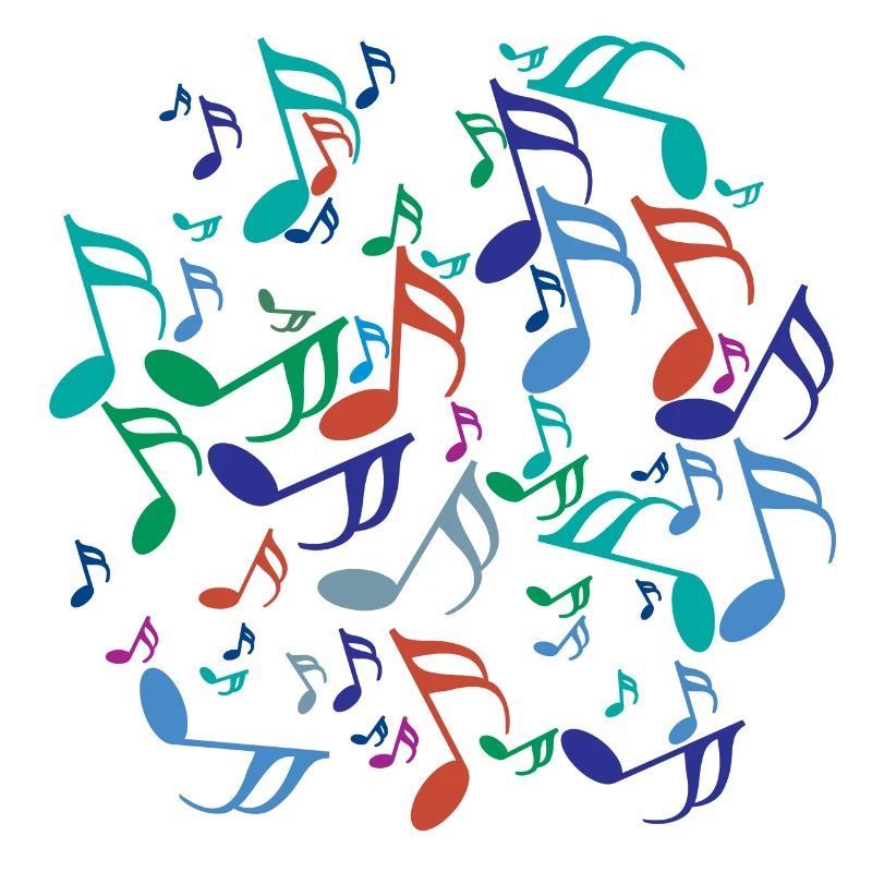 Notes de musique colorées