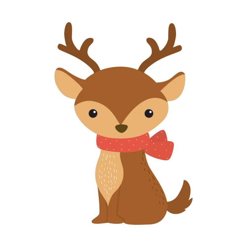 Un renne mignon avec écharpe – Décor de Noël