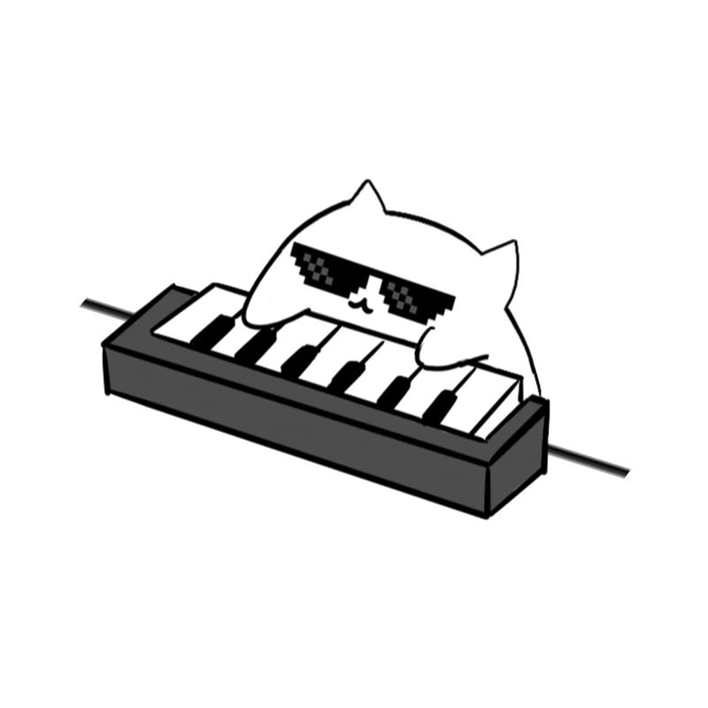 Cat DJ on the keyboard