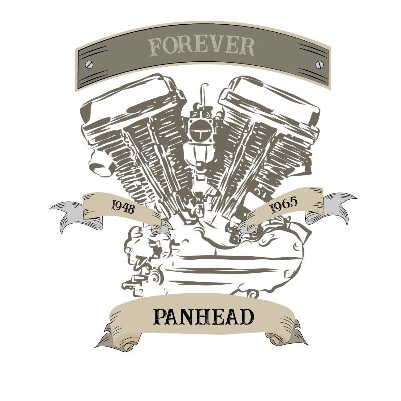 Panhead - Motorradfahrer Biker Motorrad Chopper