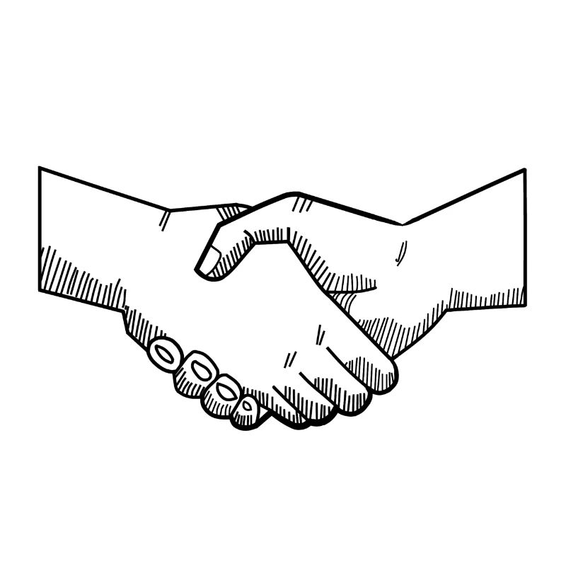 Contract Handshake Vintage Illustration