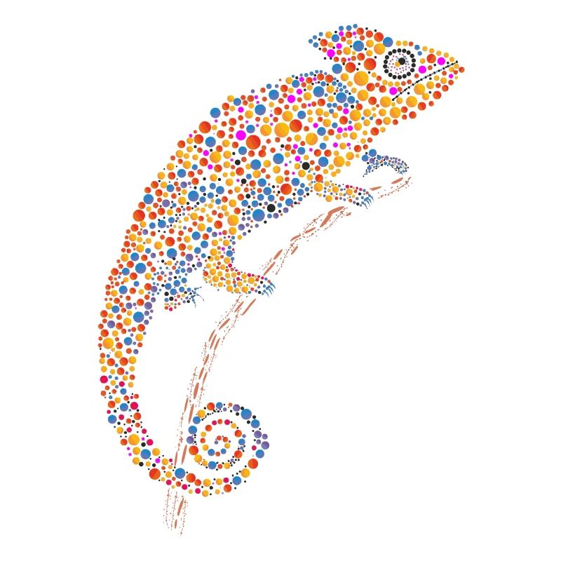 Chameleon Cute Colored Chameleon