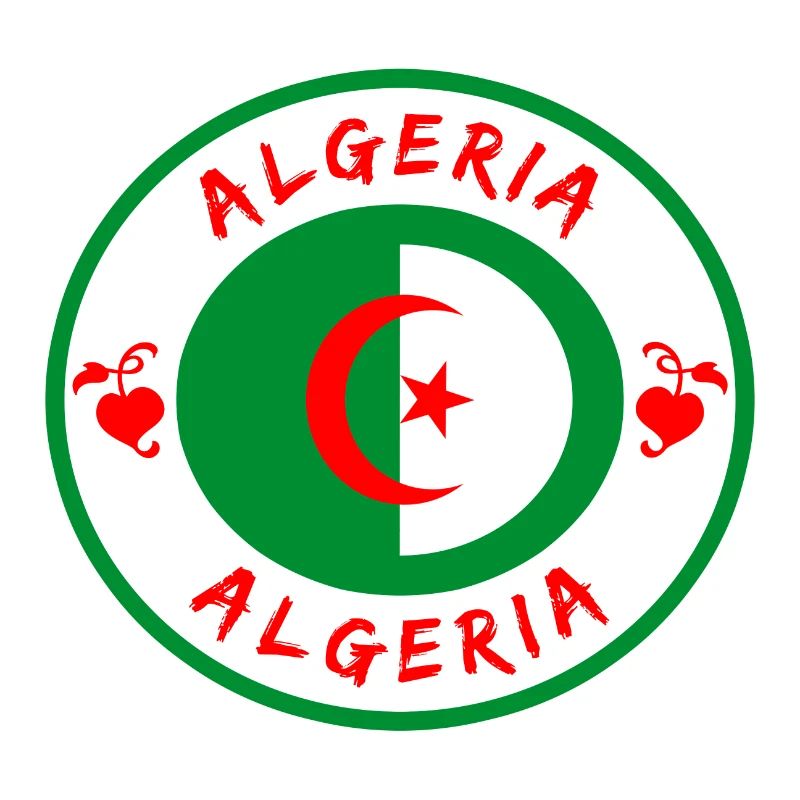 Algerien Kreis mit Nationalflagge Geschenk Algier