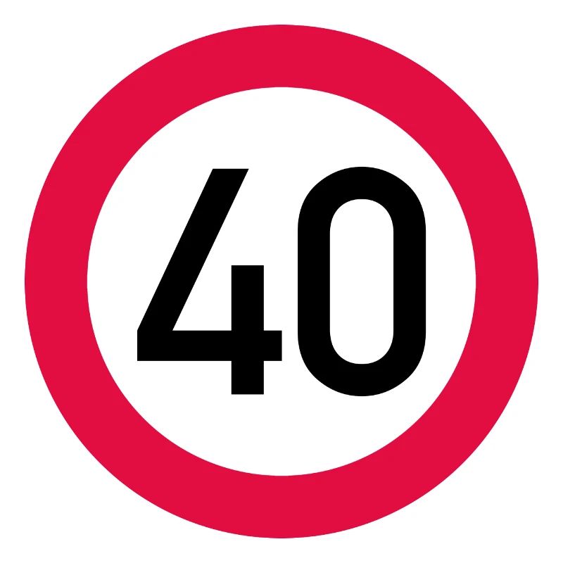 40 ans Attention ! Panneau de signalisation 40 km/h
