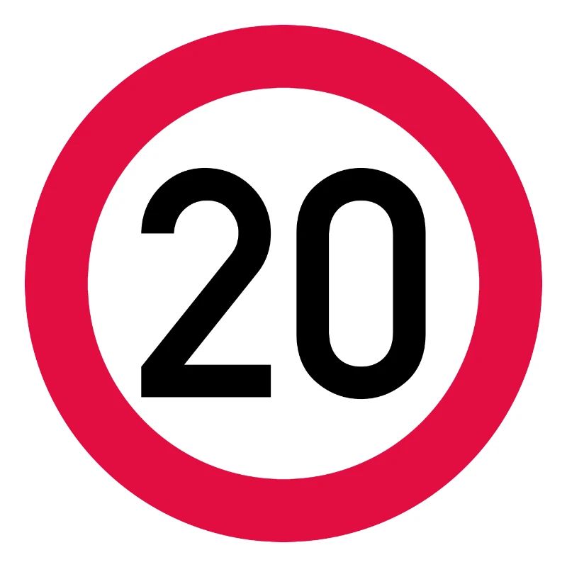 20 ans Attention ! Panneau de signalisation 20 km/h