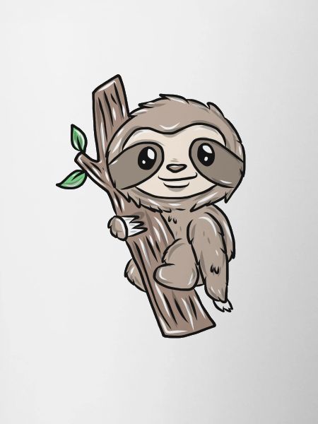 Slow sloth on tree