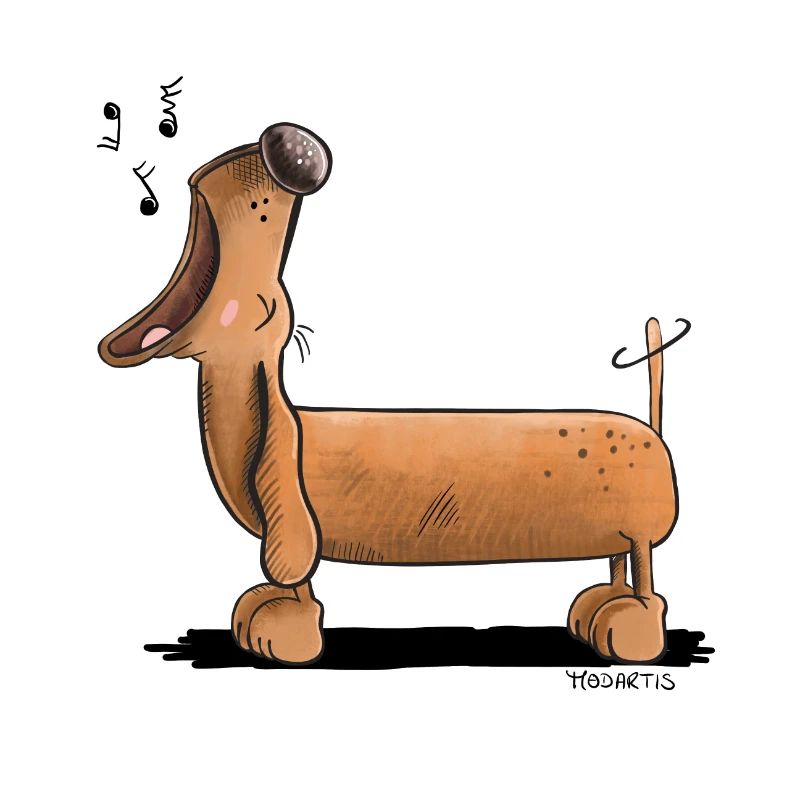 Yelling Dachshund - Dachshund - Comic