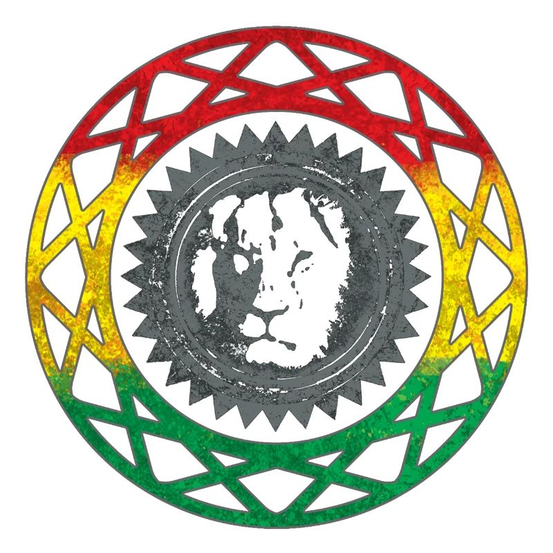 Visage de lion dans le style mandala rasta
