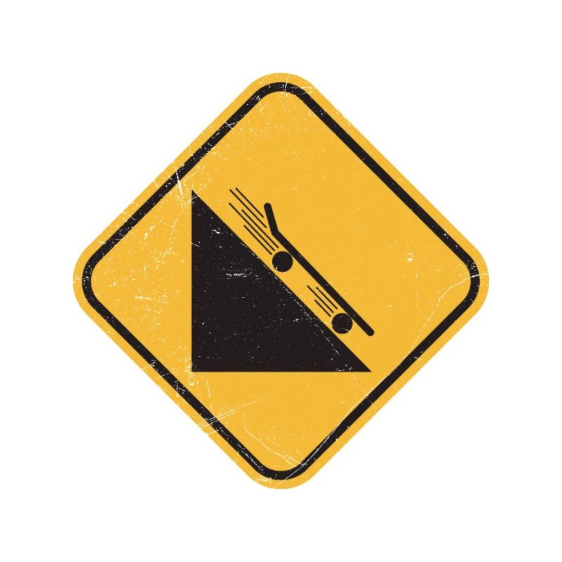 Skateboard Warnschild Downhill Lustiges Geschenk