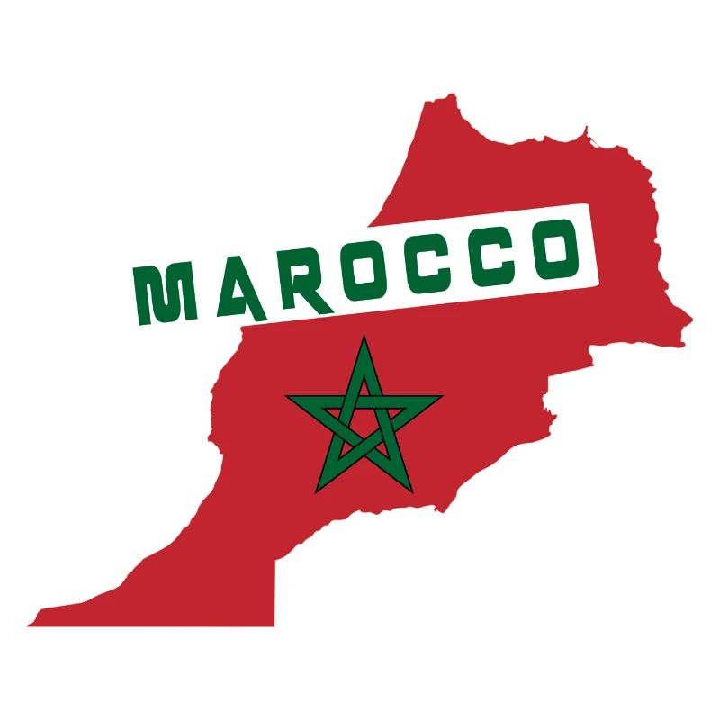 Carte du Maroc avec drapeau national