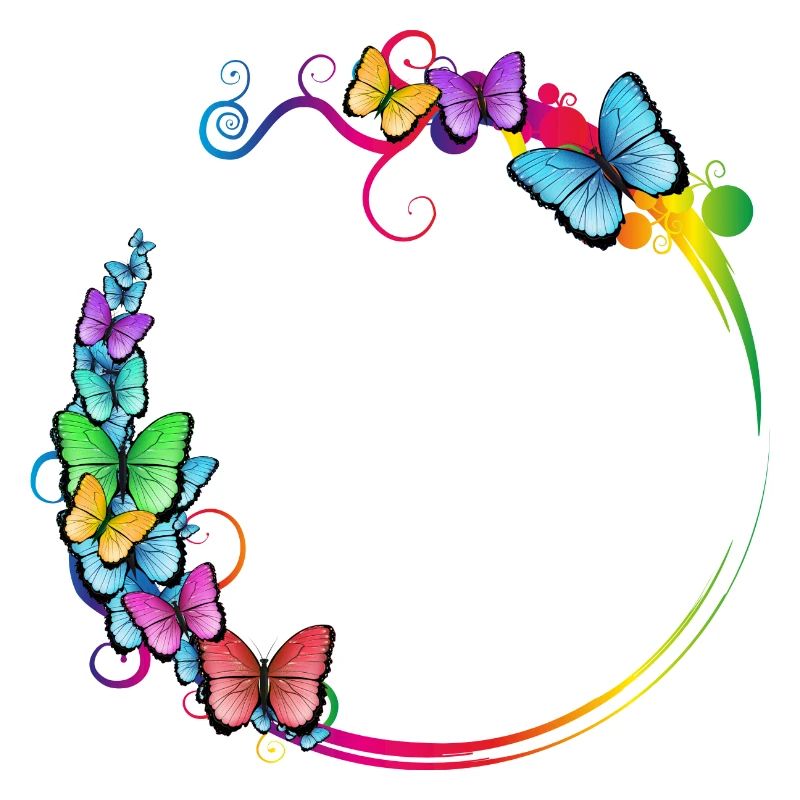 cadre papillon coloré pour vos propres textes