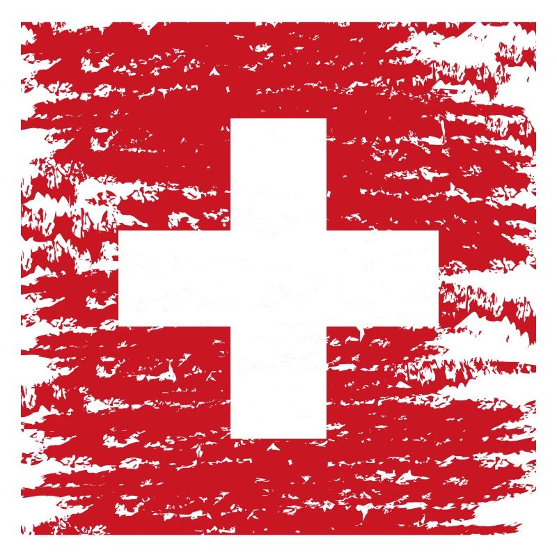 Croix suisse texturée rouge