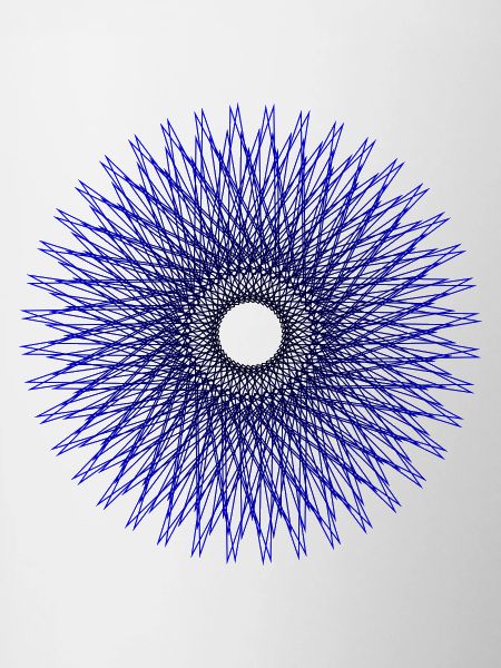 Blue radial star pattern