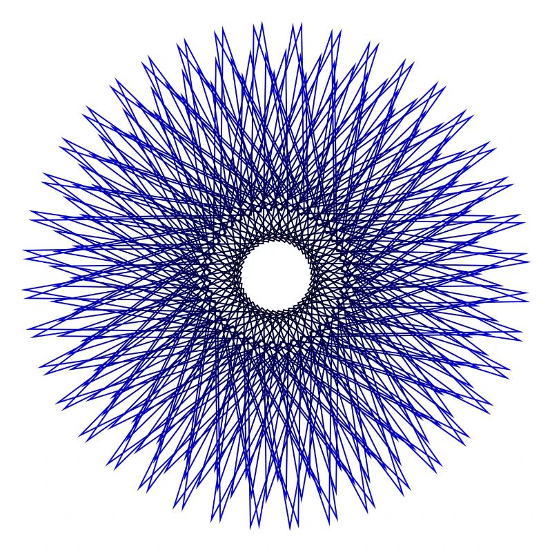 Blue radial star pattern