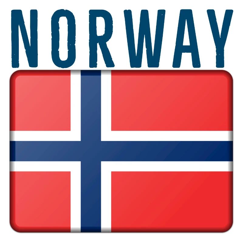 Drapeau de la Norvège avec lettrage