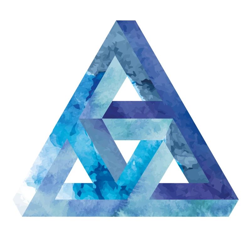 Optical illusion triangle Escher