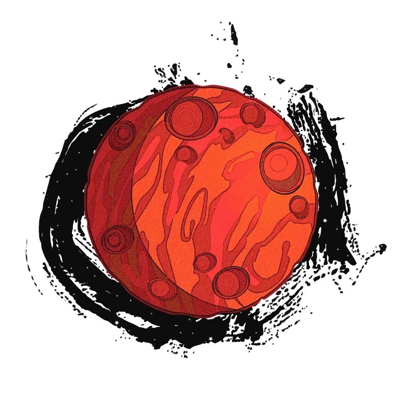 Planète Mars avec arrière-plan, planètes