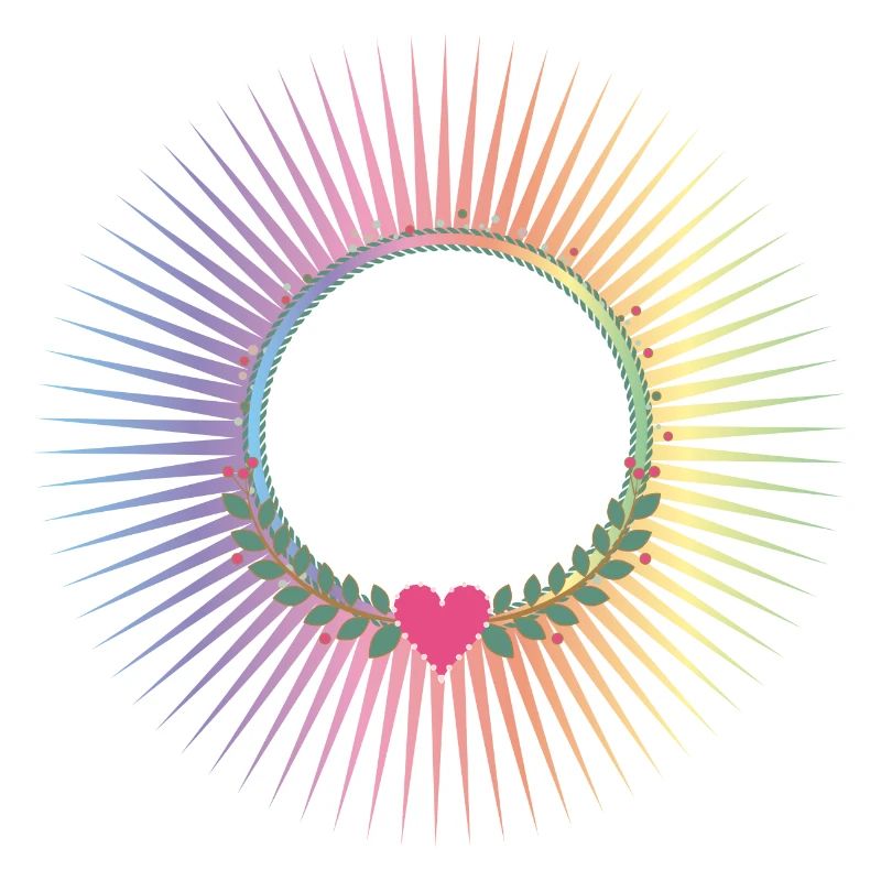 Couronne de couleur pastel vif avec coeur