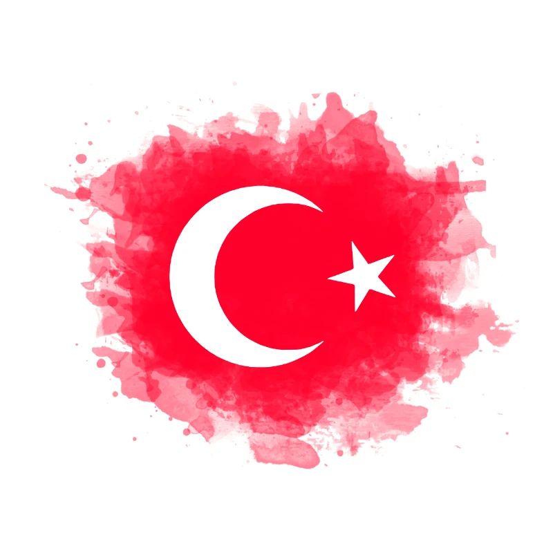 Aquarelle de drapeau turc