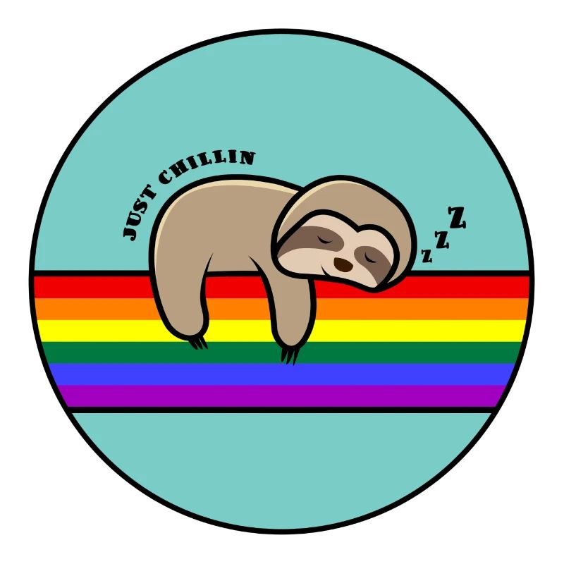 Just Chillin Sloth / Sloth Snoozing On A Rainbow