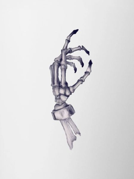 Skeleton hand with bandages