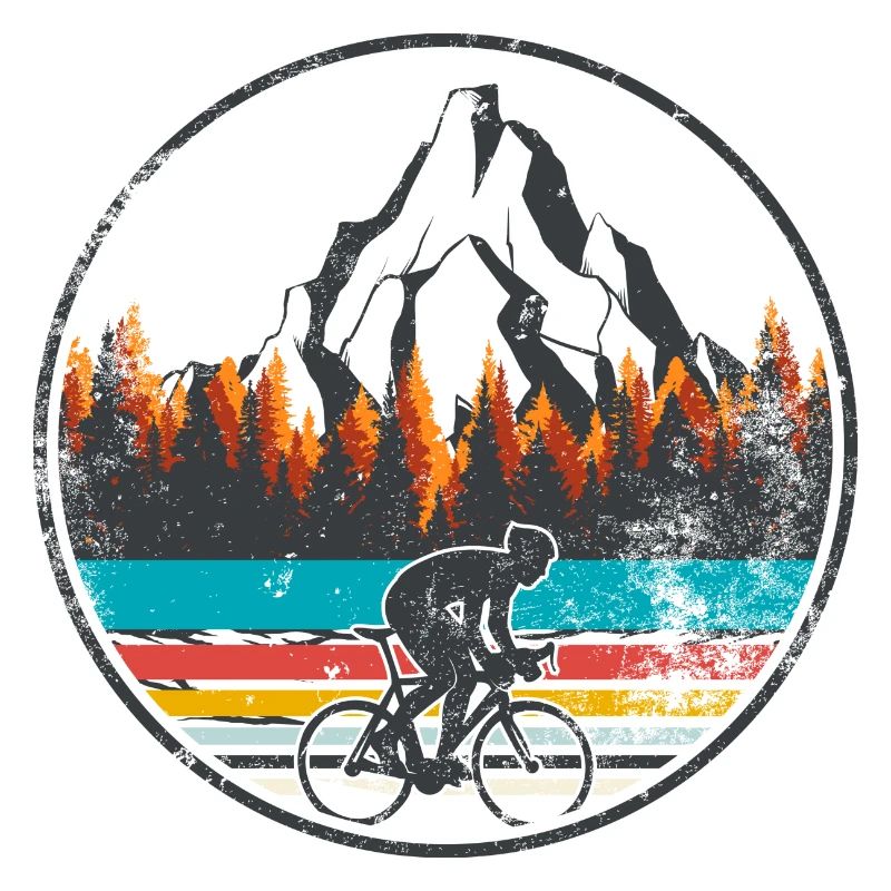 Mountain Trail Cyclist Retro