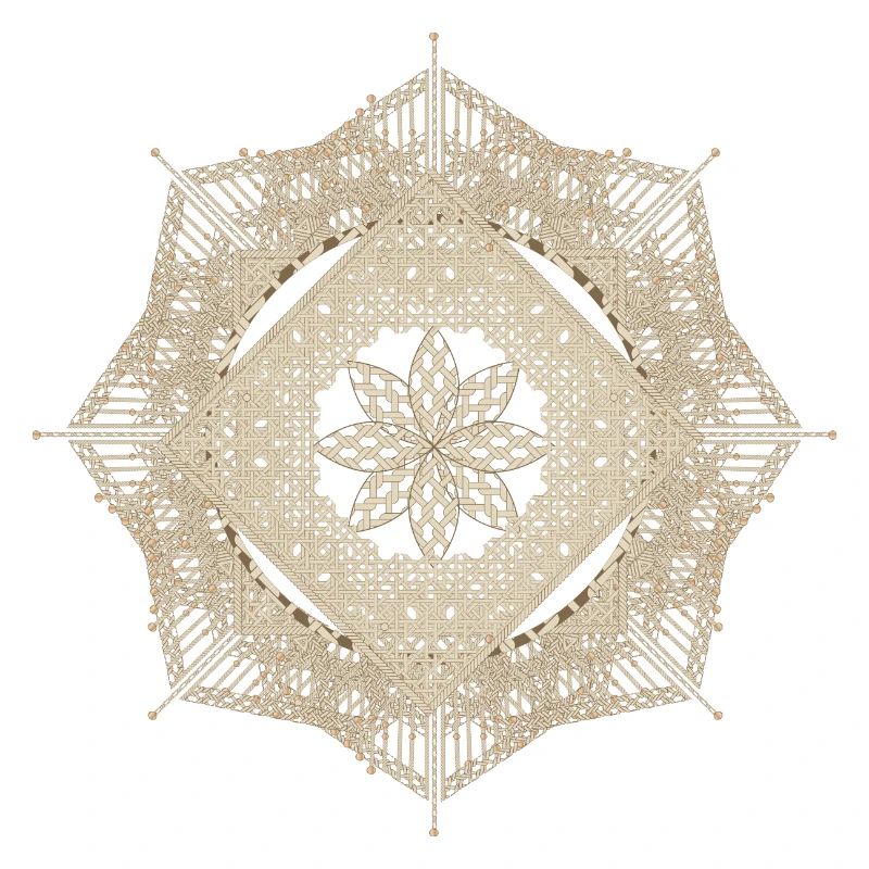 geometric macramé style flower pendant