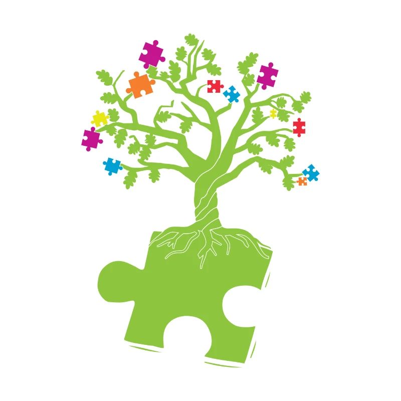 Autismus Awareness Puzzle Baum