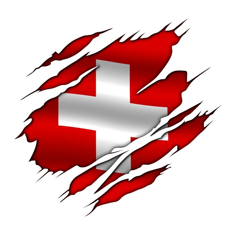 Suisse - Suisse - Suisse - drapeau déchiré