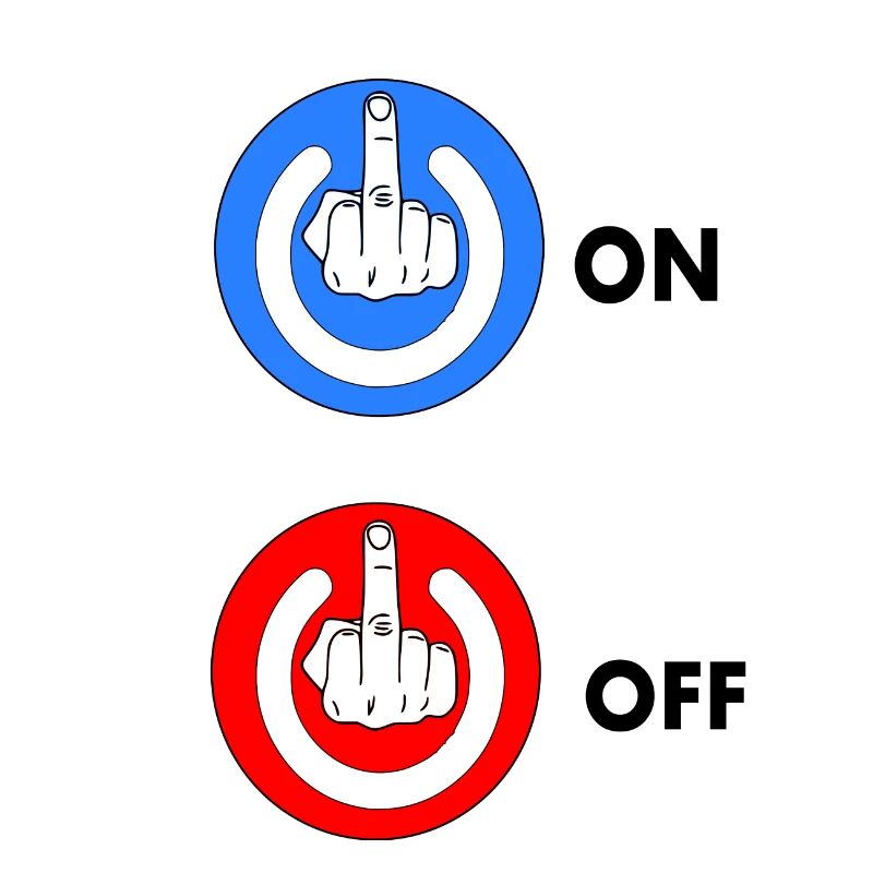 Middle finger ON and OFF