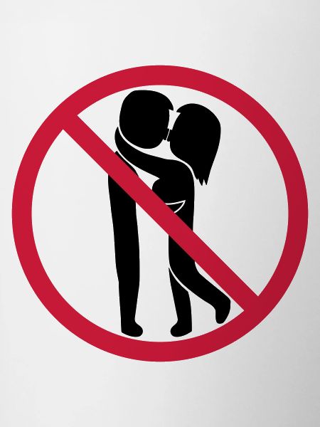 Kissing forbidden sign
