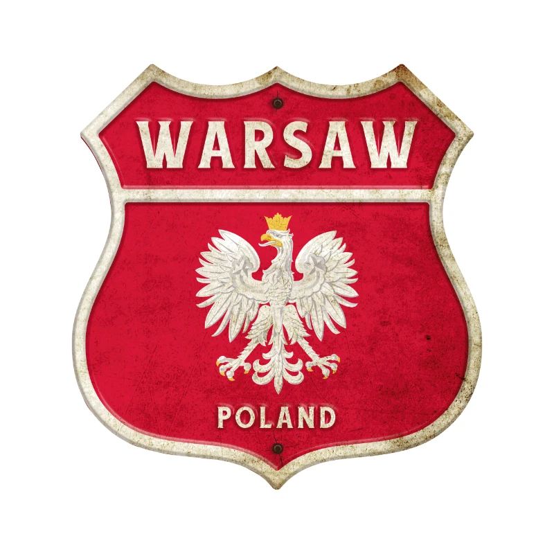 Varsovie Pologne Armoiries Drapeaux Design