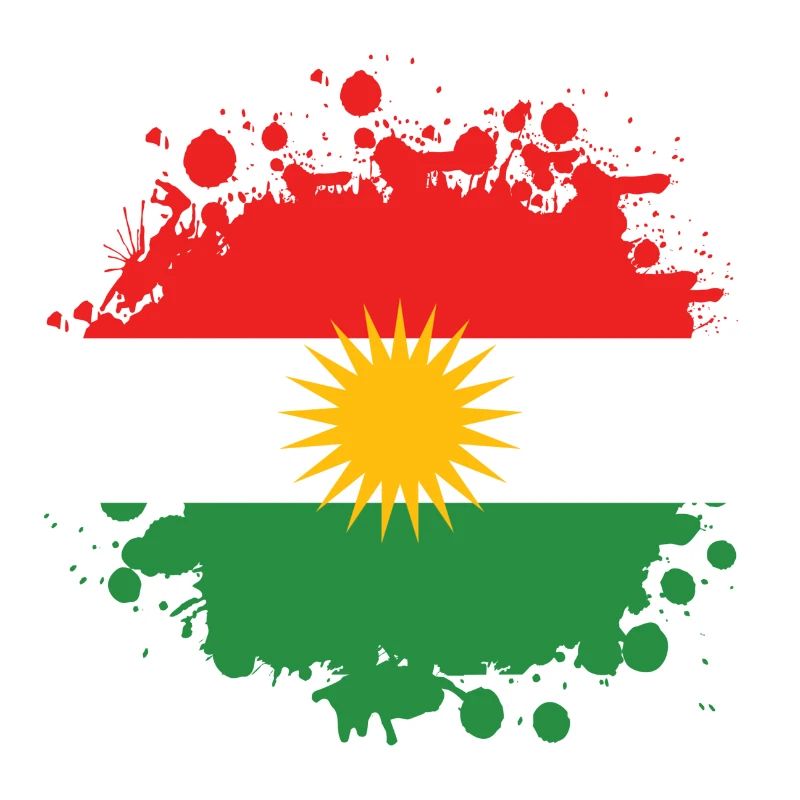 Kurdistan Splash Flaggen Design