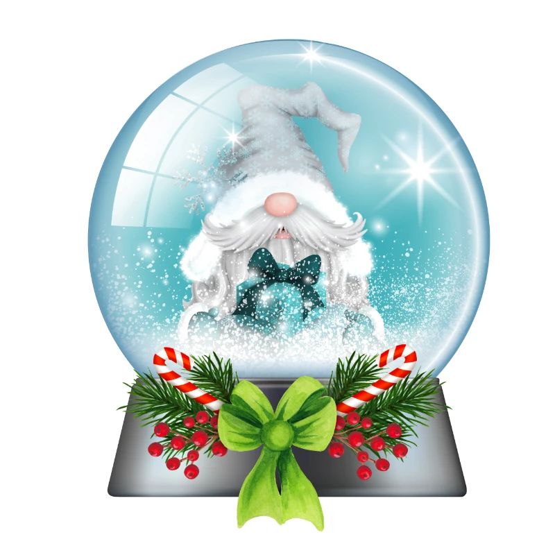 Boule à neige Père Noël avec cannes de bonbon