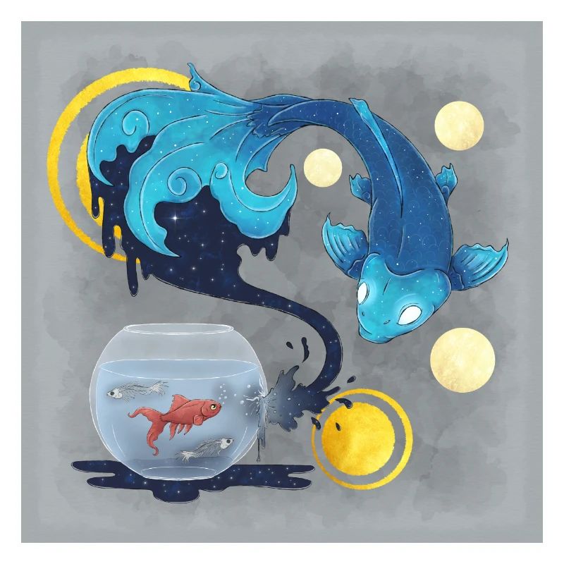 Blue Ink Spirits Posters - Rêve de Poisson Rouge
