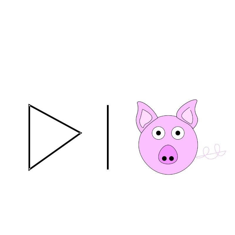Triangle line wide open swine