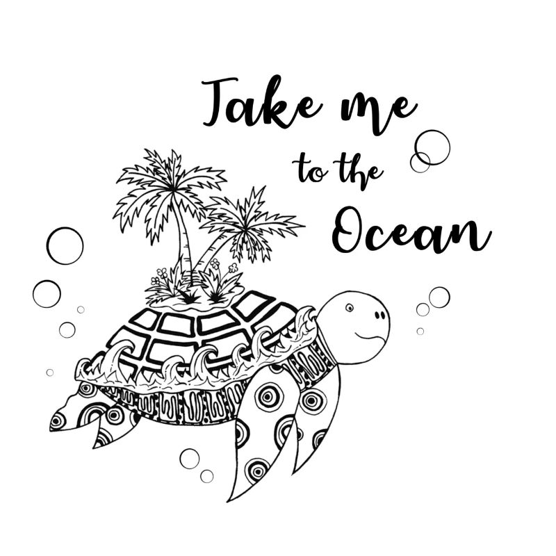 « Emmenez-moi à l’océan » - Tortue avec île