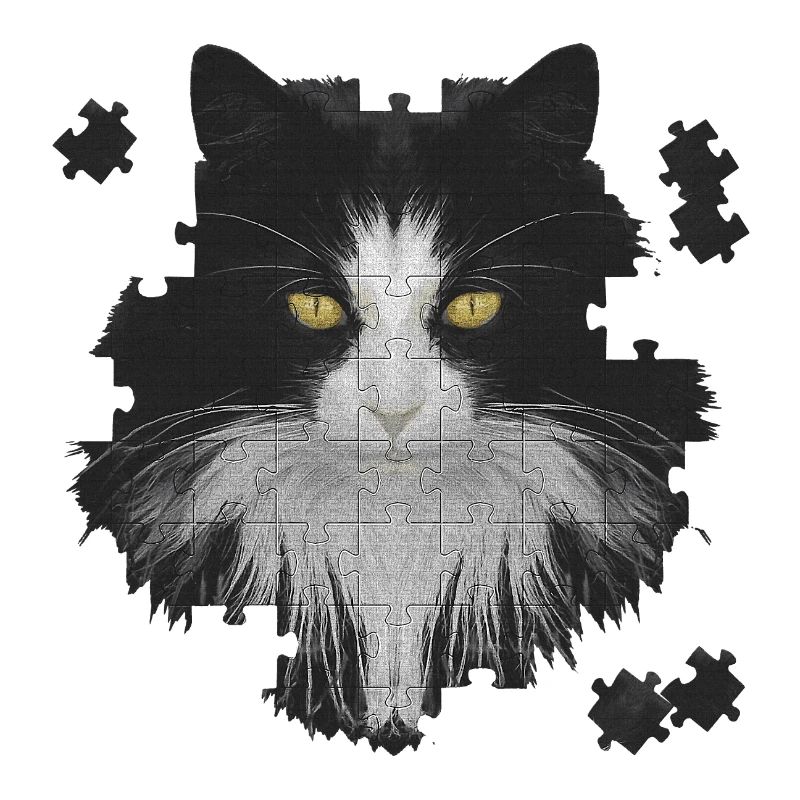 Katze schwarz weiss, Puzzles, pet prints