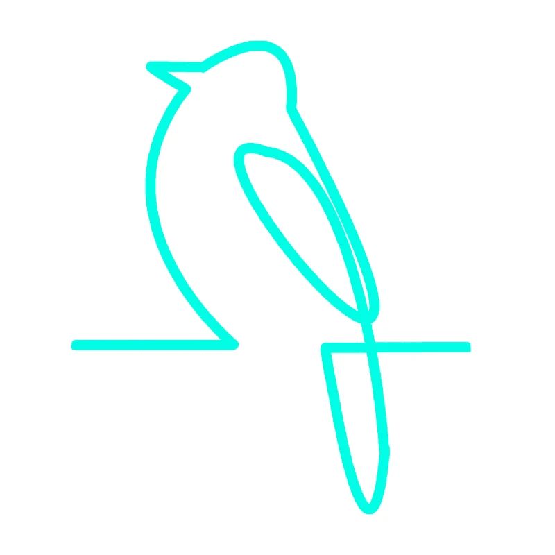 Neon bird on the branch