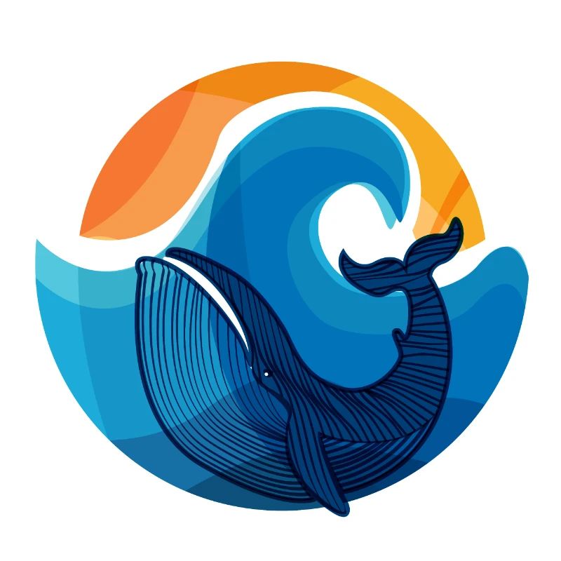 Waves and Whale Shark Illustration