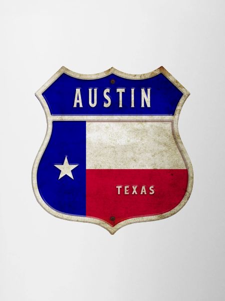 Austin Texas crest flags design