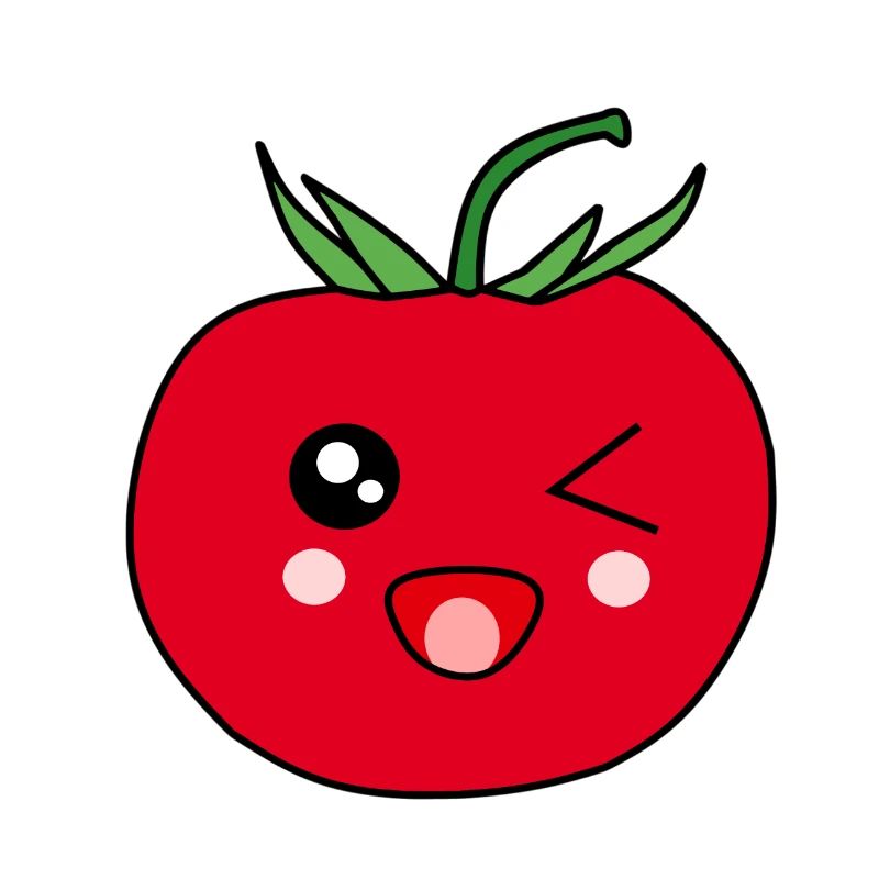 Drôle de Tomate avec Visage Kawaii Cadeau