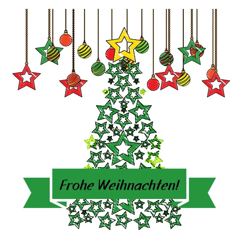 Weihnachtsbaum mit Weihnachtssternen Weihnachten
